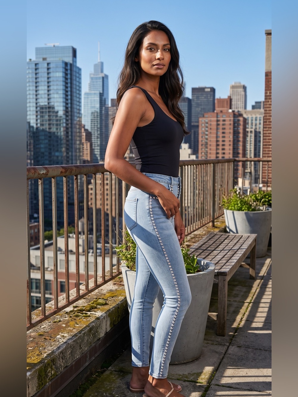 Shine Embellished Skinny Jeans